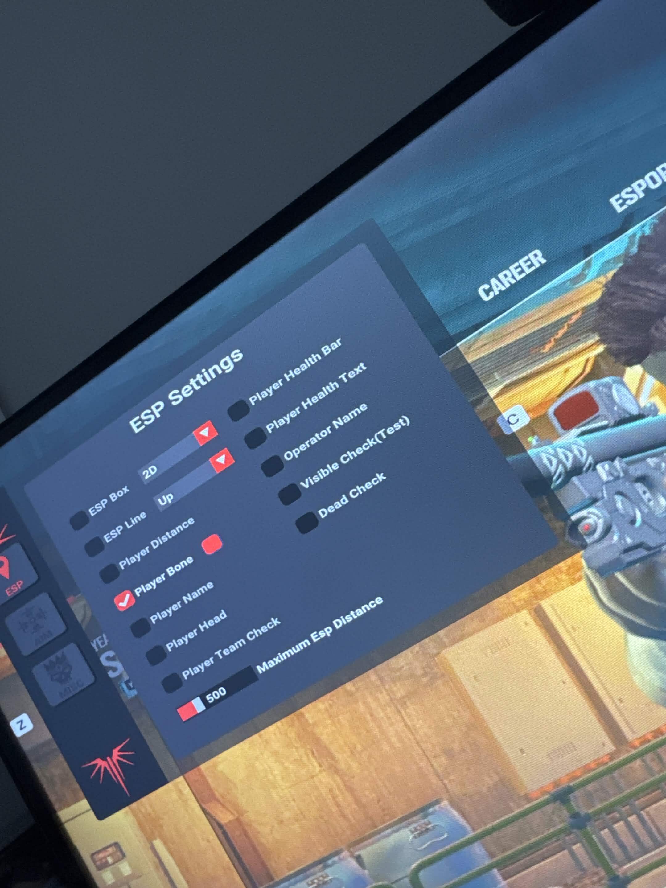 Customer screenshot