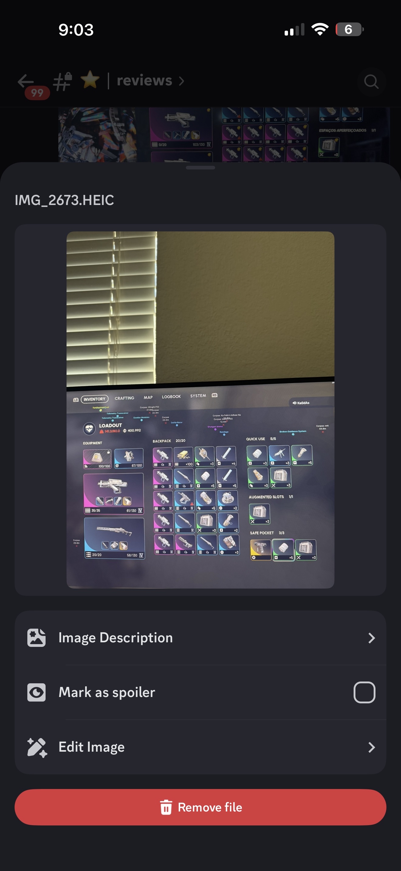 Customer screenshot