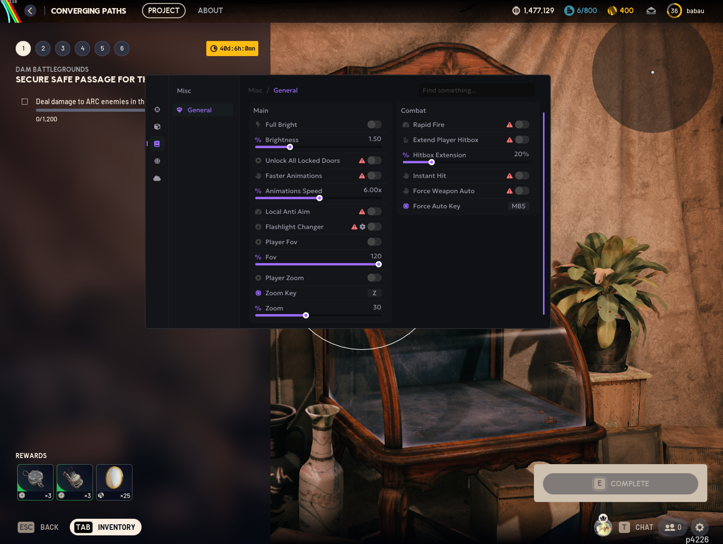 Customer screenshot